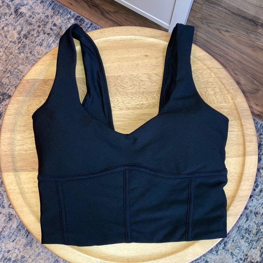 #6. 🆕 NWOT, Abercrombie & Fitch/YPB sculptLUX, Corset Sports Bra, Black, XS